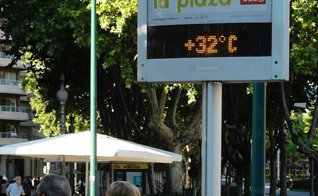 Termómetro en el Paseo de Zorrilla, el día uno de septiembre.