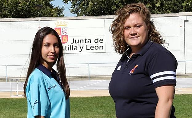 Marta Rodríguez y Sandra Velasco en el Centro de Tecnificación Deportiva Río Esgueva. 