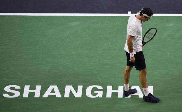 Roger Federer durante la semifinal ante Coric