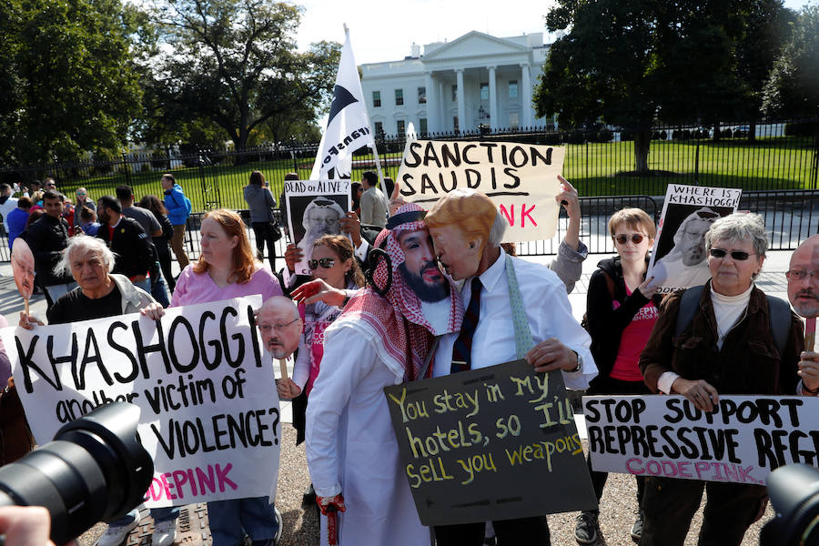 Manifestación ante la Casa Blanca contra el apoyo de EE UU a Arabia Saudí