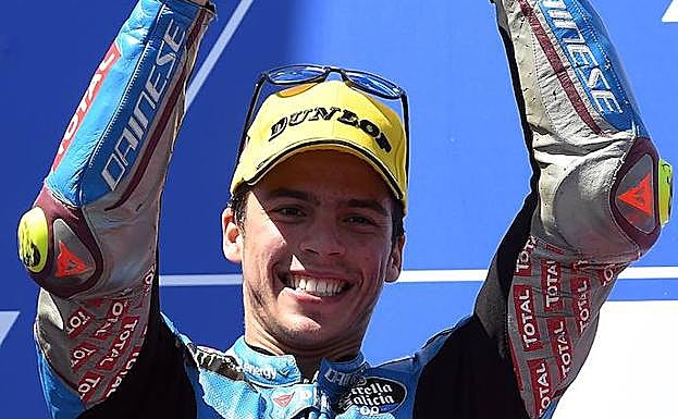 Joan Mir, en el podio de Australia. 