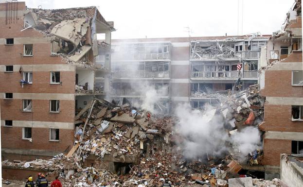Estado en el que quedaron los edificios de Gaspar Arroyo tras la explosión. 