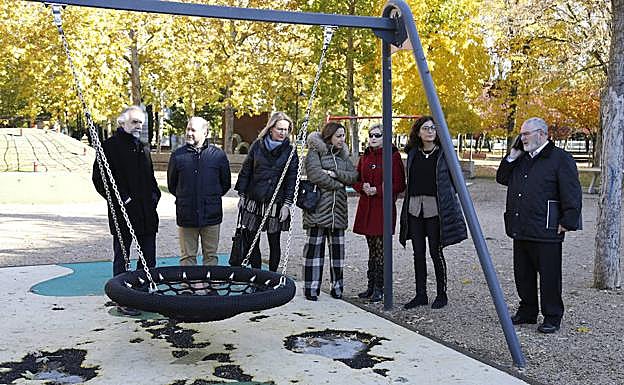 Los concejales del PSOE, en la Carcavilla.