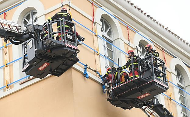 Simulacro en el Monasterio de Padro de Valladolid.