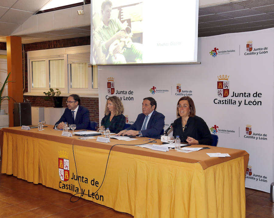 El alcalde de Palencia, la consejera de Familia, el consejero de Sanidad y la presidenta de la Diputación Provincial, en la presentación. 