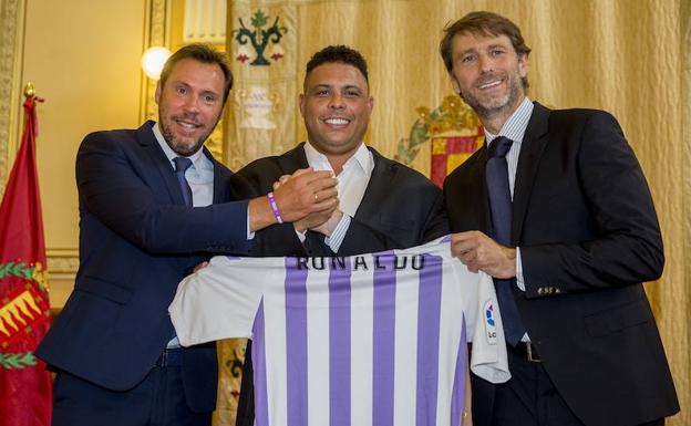 Ronaldo a su llegada a Valladolid.