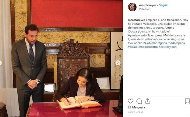 Publicación de la ministra Reyes Maroto en Instagram. 