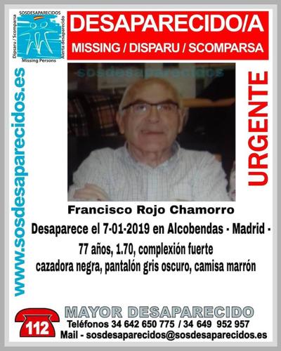 Cartel difundido por la Guardia Civil sobre la desaparición de Francisco Rojo.