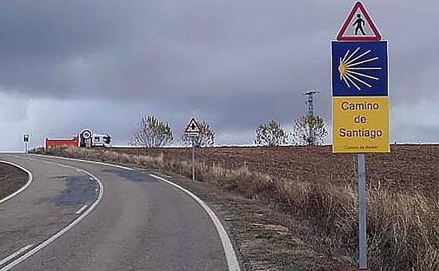 Señalización del Camino de Santiago, Camino de Madrid, que pasa por Segovia.
