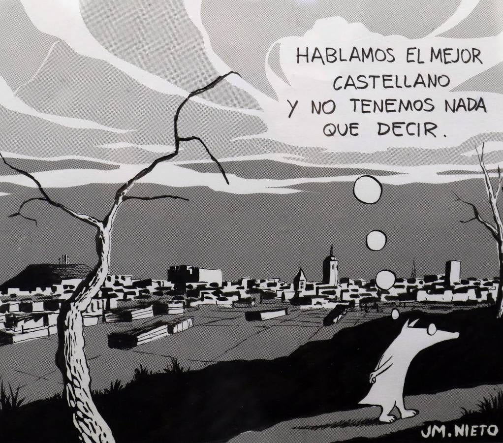 El dibujante celebra sus 25 años como humorista gráfico de «Valladolid y lo vallisoletano» y reivindica la conservación de la prensa tradicional a través de una selección de un centenar de ilustraciones realizadas a lo largo de su carrera