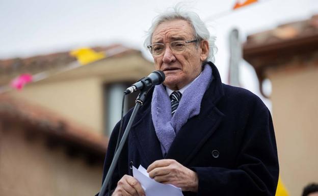 Luis del Olmo, en su intervención este domingo en Zamarramal tras recibir el premio de 'Matahombres de Oro' 