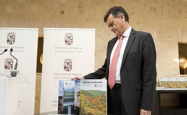 Francisco Vázquez, durante la presentación del balance de gestión. Óscar Costa