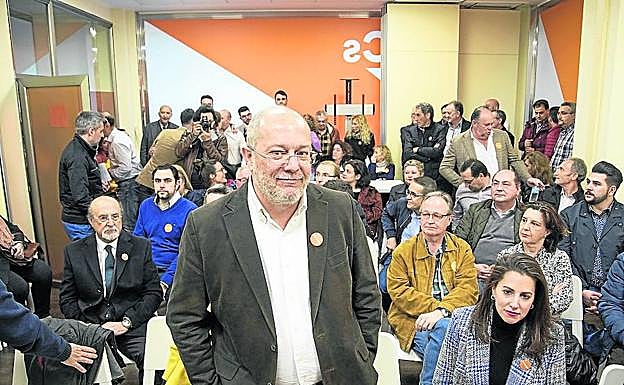 Francisco Igea, durante el acto que protagonizó ayer en la sede de Ciudadanos.