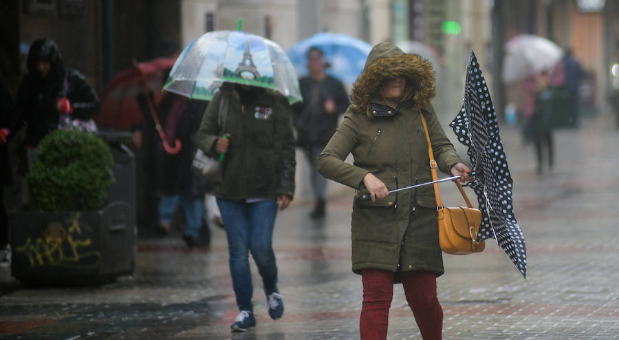 Fotos: Lluvia y viento en Valladolid
