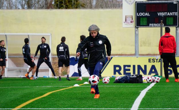 Aguirre, durante un entrenamiento con el equipo esta semana.