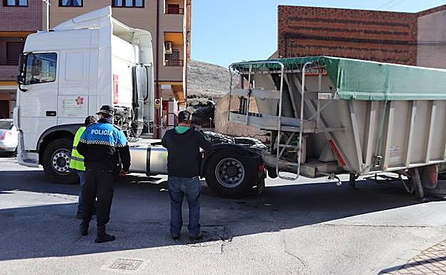 Estado en el que quedó el camión. 