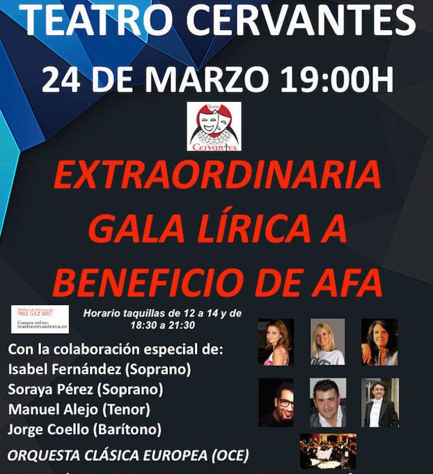 El Cervantes acoge el domingo una gala a beneficio de Familiares de Alzheimer