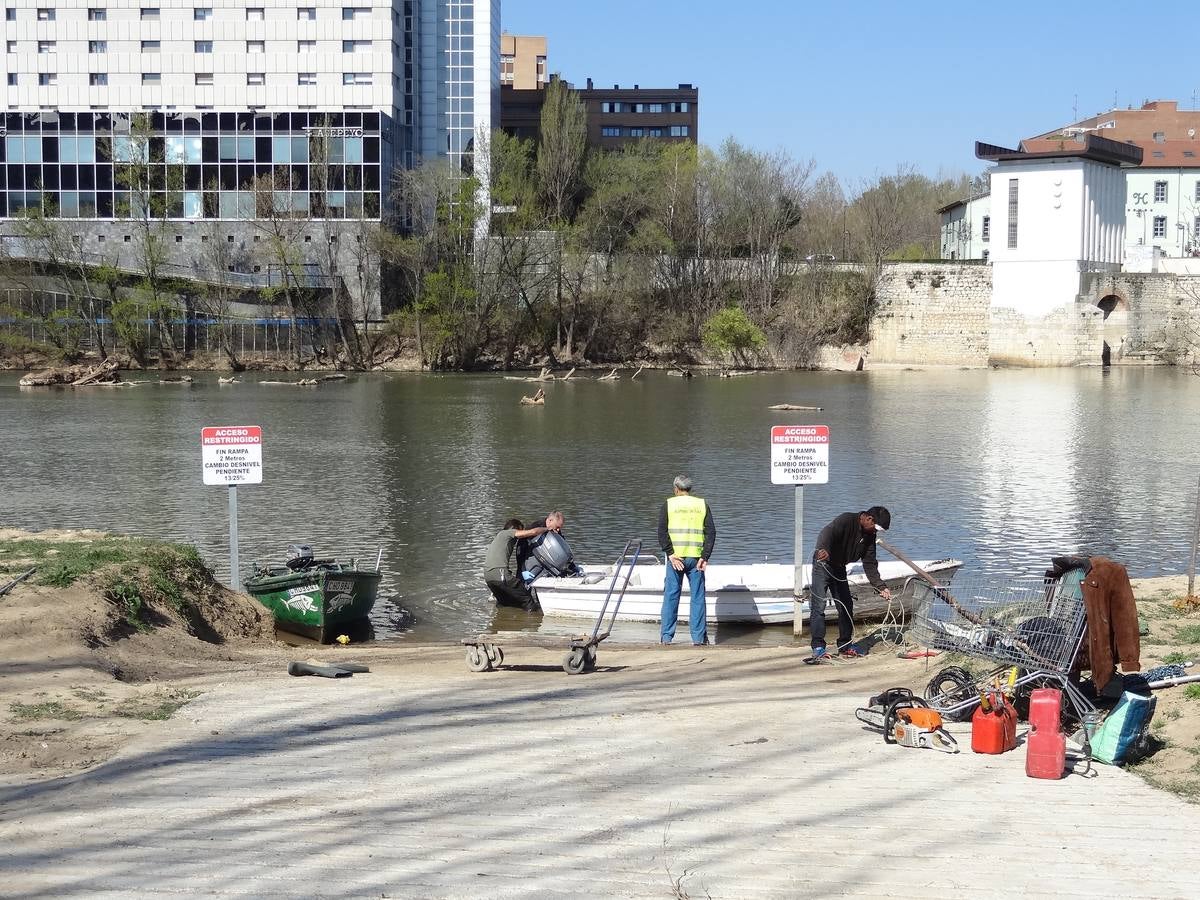 Fotos: El trabajo de los voluntarios libera de troncos los ojos del Puente Mayor de Valladolid