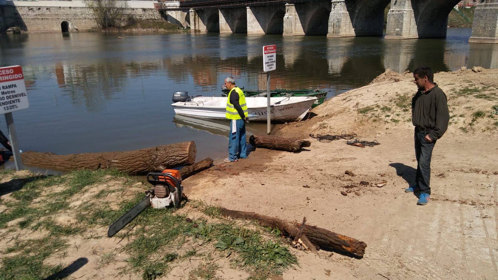 Fotos: El trabajo de los voluntarios libera de troncos los ojos del Puente Mayor de Valladolid