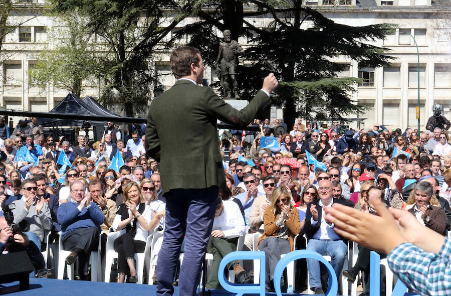 Pablo Casado ha participado frente a la Iglesia de San Pablo en un acto de su partido en Valladolid