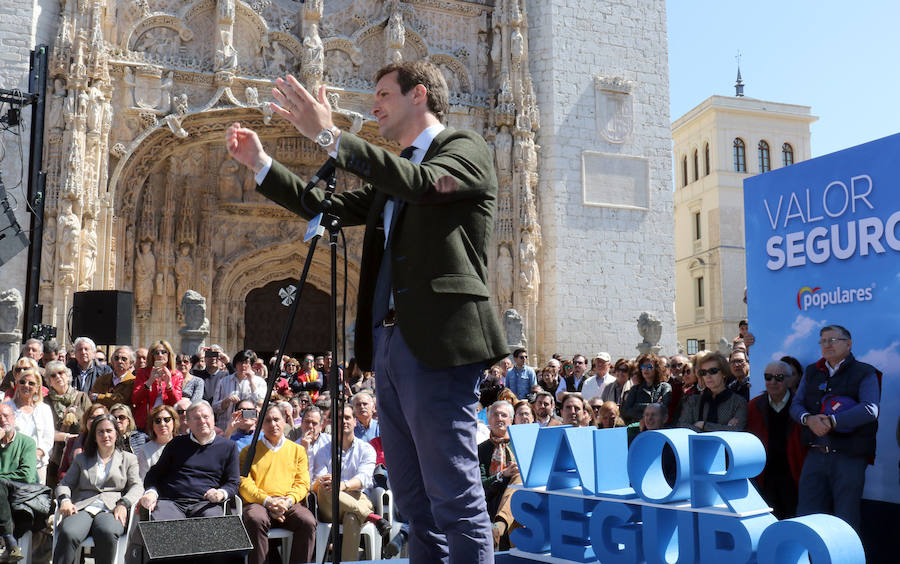 Pablo Casado ha participado frente a la Iglesia de San Pablo en un acto de su partido en Valladolid