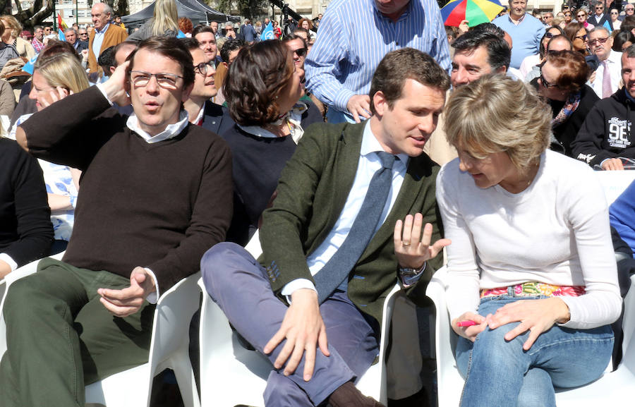 Pablo Casado ha participado frente a la Iglesia de San Pablo en un acto de su partido en Valladolid