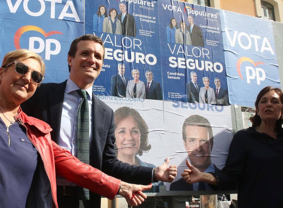 Fotos: El líder del PP, Pablo Casado, de visita por Segovia