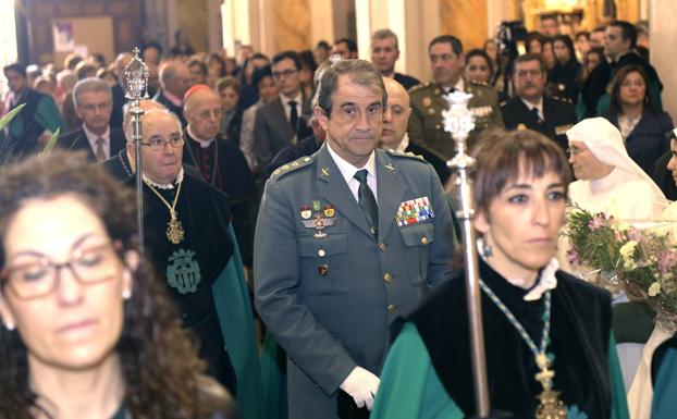 El jefe de la Comandancia de la Guardia Civil, Juan Miguel Recio, durante el acto.
