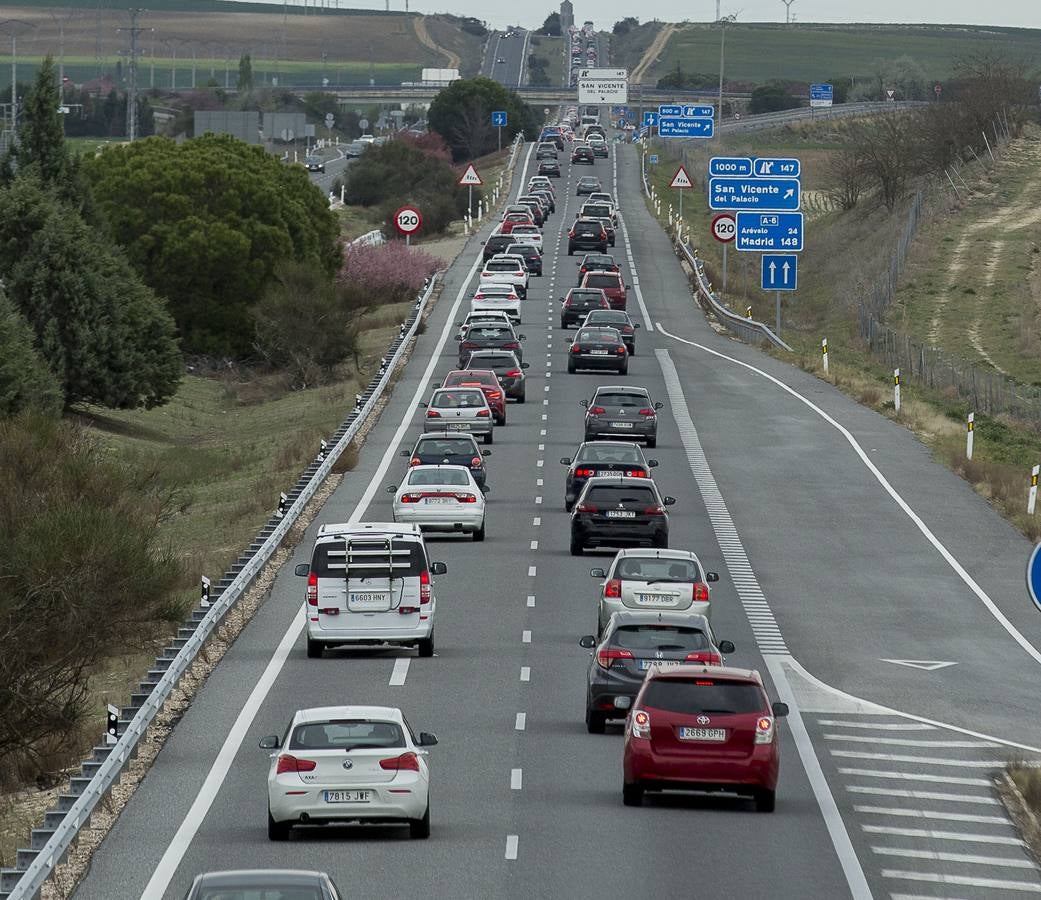 El tráfico lento afecta a los tramos comprendidos entre Mota del Marqués y Villardefrades y Rueda y Ataquines