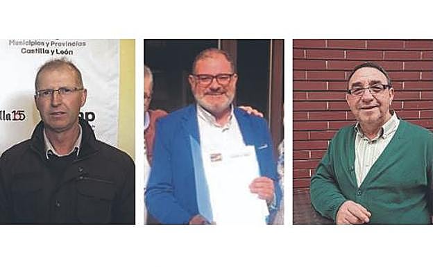Ricardo Collantes, alcalde de Ceinos.; El exalcalde socialista de Tudela, Óscar Soto y Luis Alonso, actual alcalde de Villalar. 