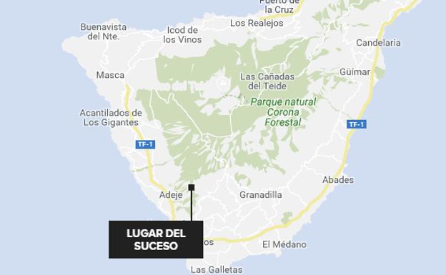 Lugar donde se busca a la mujer y su hija, en el término municipal de Adeje (Tenerife).