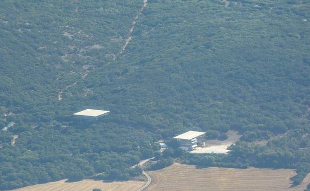 Imagen aérea de los yacimientos de Atapuerca. 