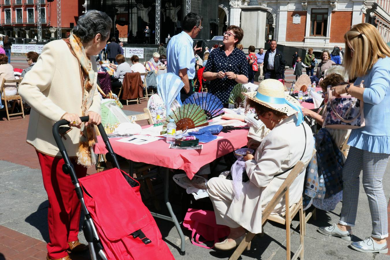 Fotos: Tercer encuentro de bolillos y vainicas en la Plaza Mayor de Valladolid