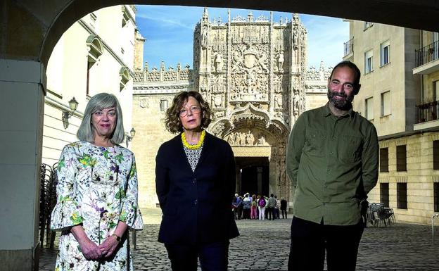 Inés Rodríguez Hidalgo, directora del Museo de la Ciencia; María Bolaños, del Nacional de Escultura, y Javier Hontoria, del Patio Herreriano.