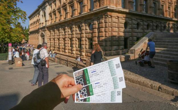 Entradas para acceder a la Alhambra de Granada.