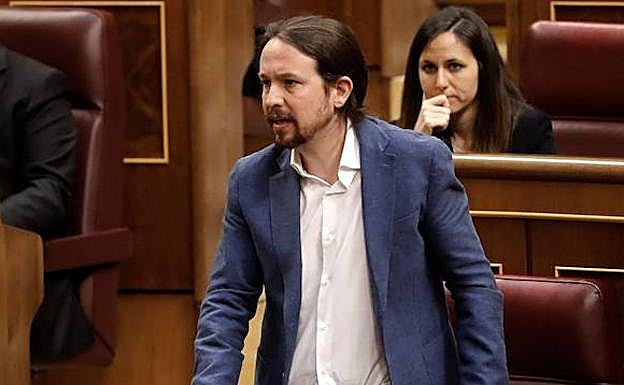Pablo Iglesias en la sesión constitutiva de las nuevas Cortes Generales.