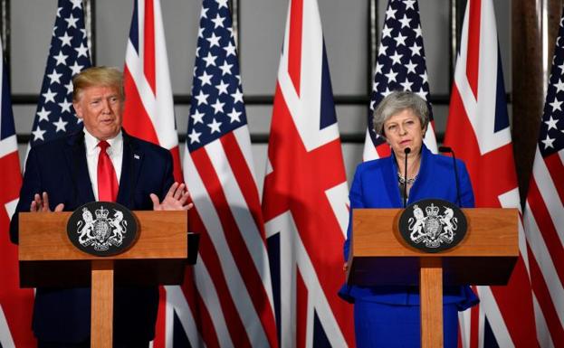 La primera ministra británica, Theresa May, y el presidente de Estados Unidos, Donald Trump.