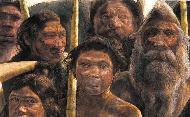 Aspecto de los humanos de hace 400.000 años cuyos restos se han descubierto en la Sima de los Huesos en Atapuerca.