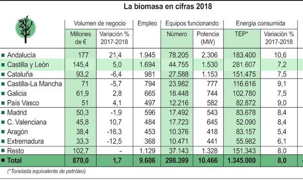 Gráfico. La biomasa en cifras.