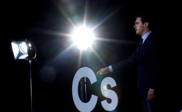 Albert Rivera, durante el acto previo a la reunión ordinaria del Consejo General de Cs.