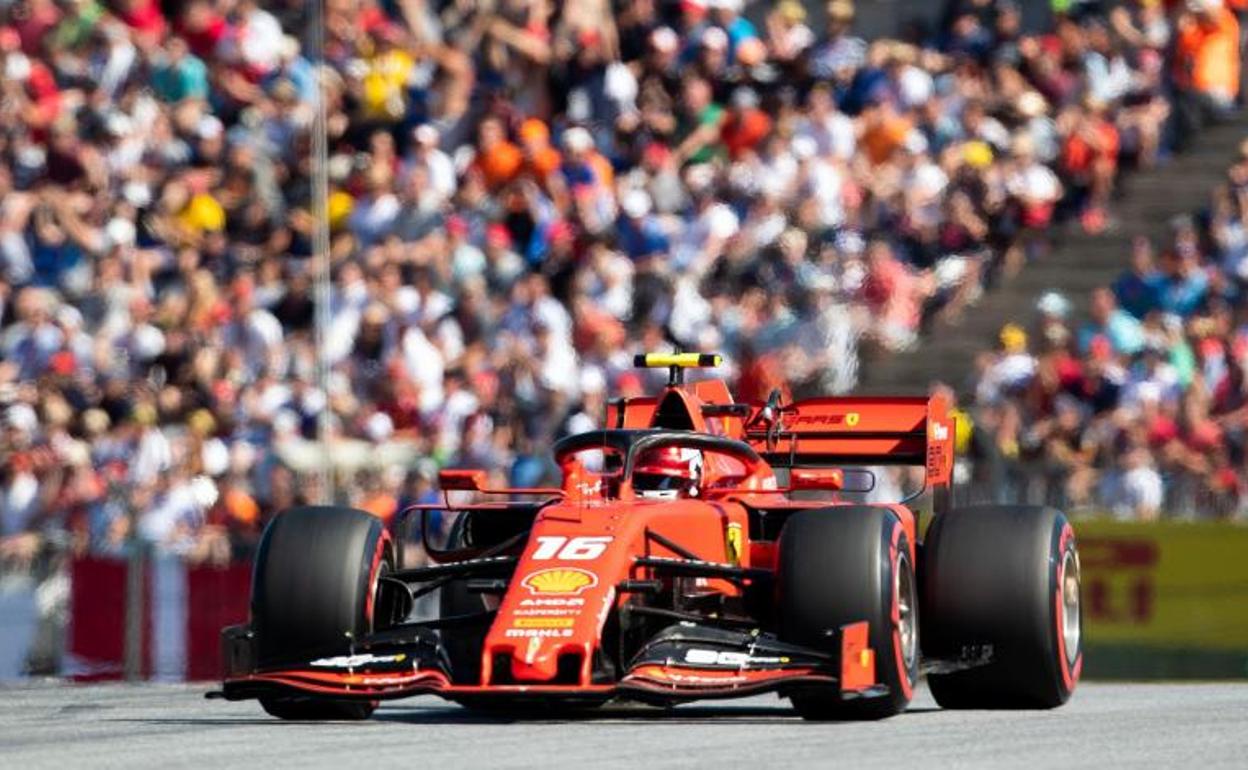 Charles Leclerc, durante la clasificación del GP de Austria.