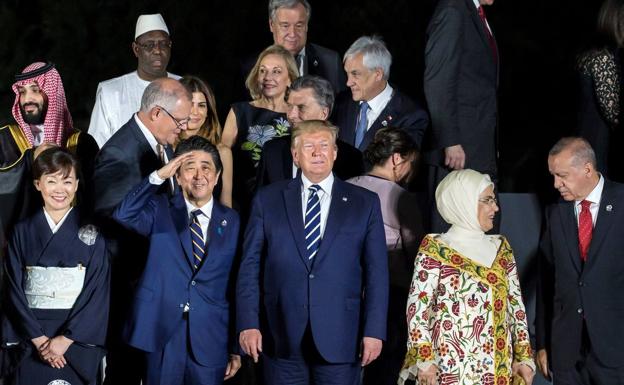 Foto de familia en la cumbre del G-20, en Osaka.