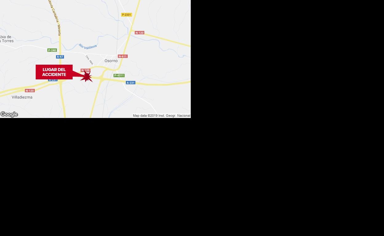 La salida de la vía de un turismo en la A-231 en Osorno causa cuatro heridos, entre ellos un niño de cuatro meses