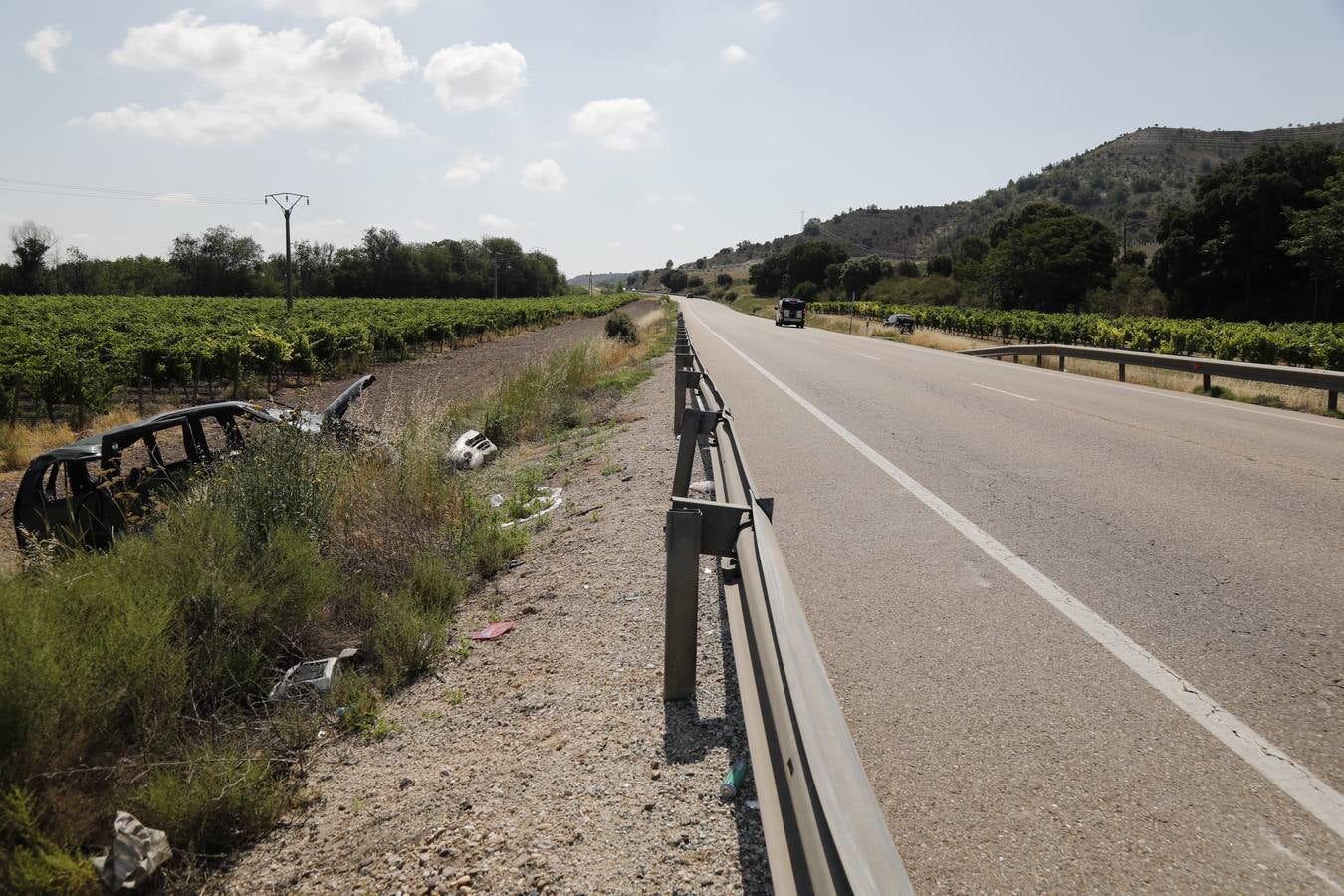 Fotos: Tres heridos en una accidente de tráfico en la carretera N-122 en Valladolid