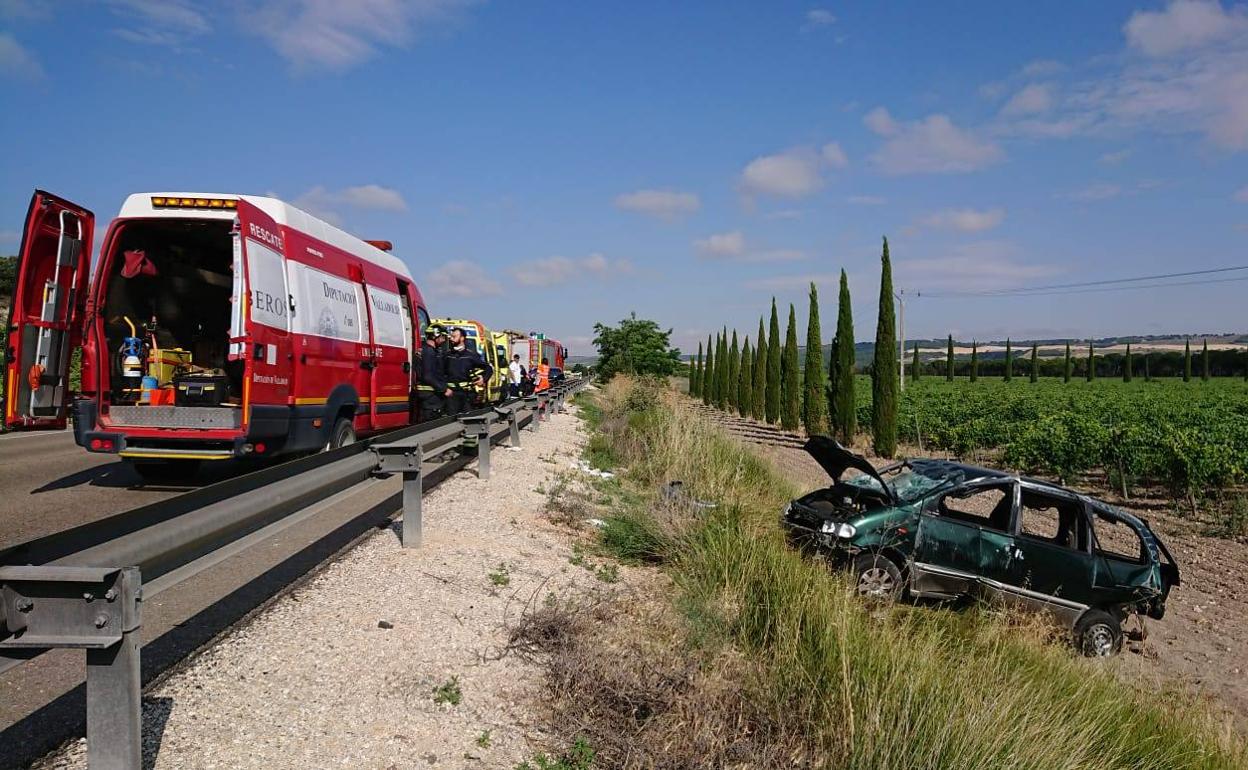 Accidente en la N-122.