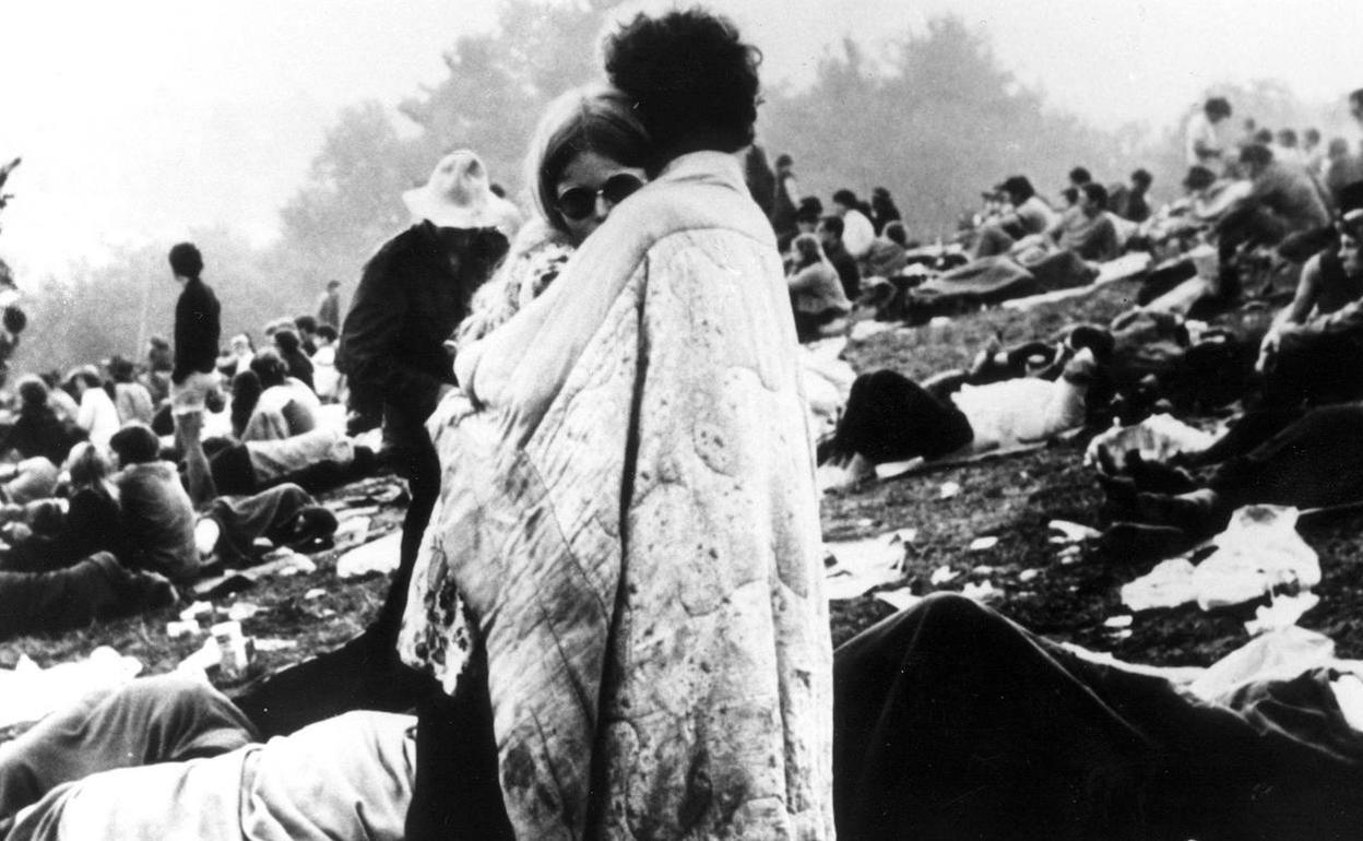 Imagen de archivo del festival de Woodstock. 