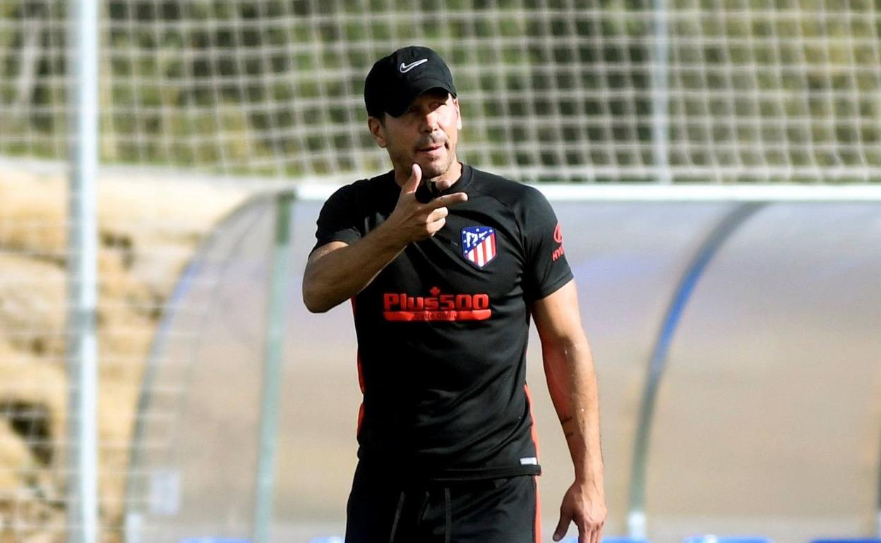 Diego Simeone, durante la pretemporada del Atlético. 