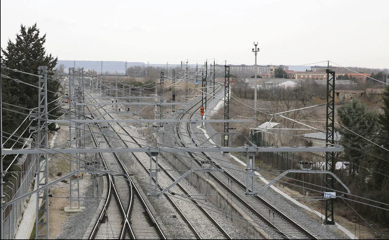 Trazado ferroviario en el término de Palencia. 