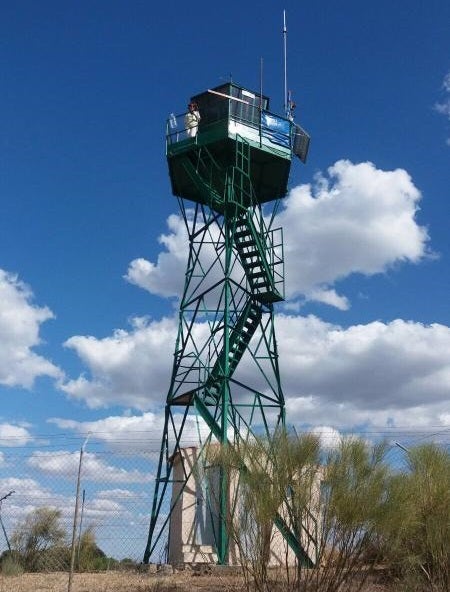 La torreta en al que trabaja Carolina Fernández Vega, escucha de Monte Blanco (Puente Duero) 