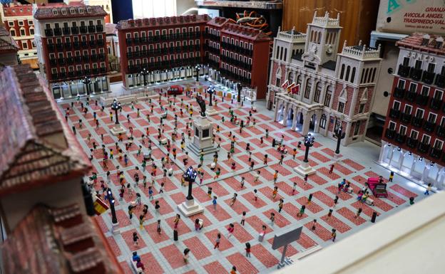 Maqueta en madera de la Plaza Mayor de Valladolid. 